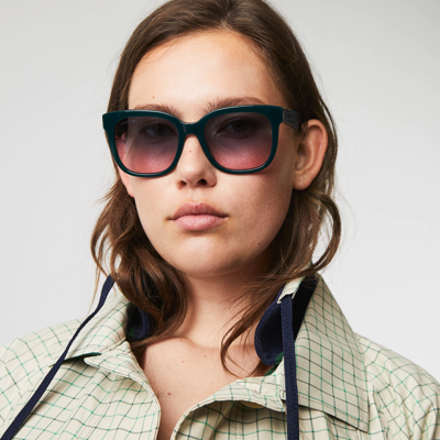 Lacoste Women's Rectangle Acetate Croco Skin Sunglasses - One Size In Green