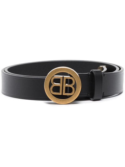Balenciaga Black Circle Women\'s Belt Balenciaga Circle BB Round Belt Lizard Embossed Leather Thin  main image 3
