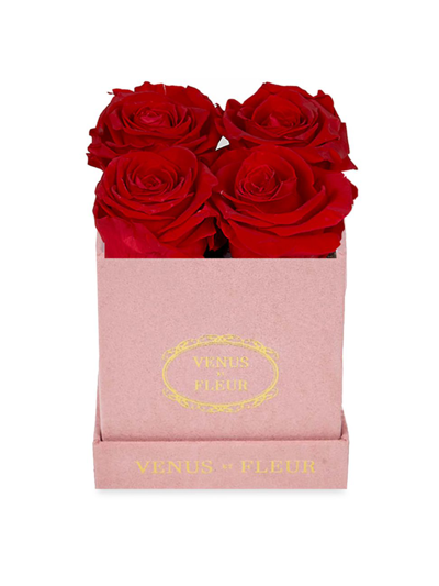 Venus Et Fleur Le Petit Pink Suede Rose Box