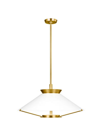 Chapman & Myers Ultra Light Wide Pendant In Burnished Brass