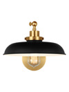 Chapman & Myers Single Arm Wide Task Sconce Lamp In Midnight Black Burnished Brass