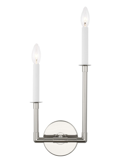 Chapman & Myers Bayview Double Right Sconce In Polished Nickel