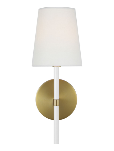 Kate Spade Monroe Polished Nickel Single Sconce In Burnished Brass