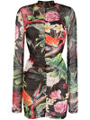 PHILIPP PLEIN FLORAL-PRINT SHORT DRESS