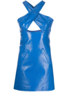 Courrèges Cut-out Mini Dress In Blue
