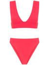 Isolda Vermelho High-waisted Bikini Set In Red