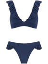 Isolda Ruffle-trimmed Bikini Set In Blue