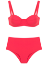 Isolda Vermelho High-waisted Bikini Set In Red