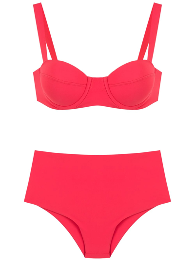 Isolda Vermelho High-waisted Bikini Set In Red