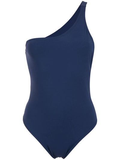 Isolda Vermelho One-shoulder Swimsuit In Blue