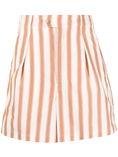Closed Striped High-waisted Shorts In Neutrals