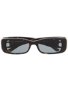Balenciaga Dynasty Rectangle-frame Sunglasses In Brown