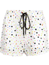 CHRISTOPHER KANE NEON DASH-PRINT DRAWSTRING SHORTS