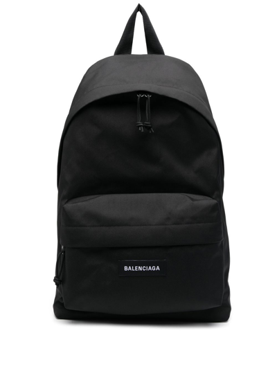 Balenciaga Explorer Logo-patch Backpack In Black