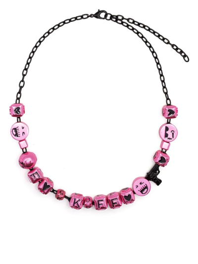 Natasha Zinko Bead-detail Necklace In Pink