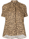 ADAM LIPPES LEOPARD-PRINT TRAPEZE SHIRT