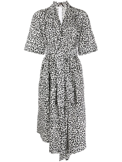 Adam Lippes Animal-print Day Dress In Black