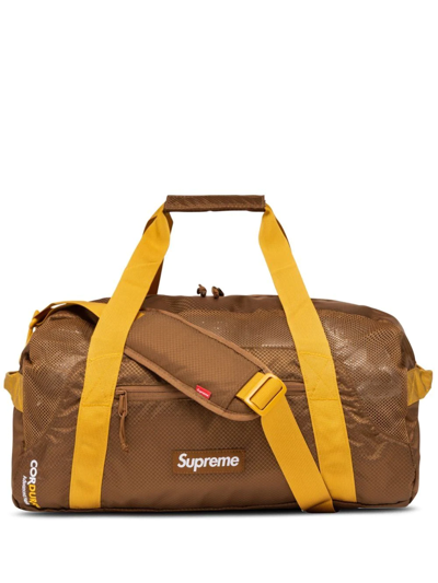 Supreme Logo-patch Duffle Bag In Braun