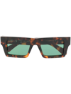Off-white Nassau Squared Acetate Sunglasses In Brown