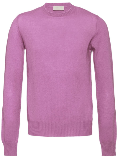 Prada Crew-neck Wool Jumper In Pink