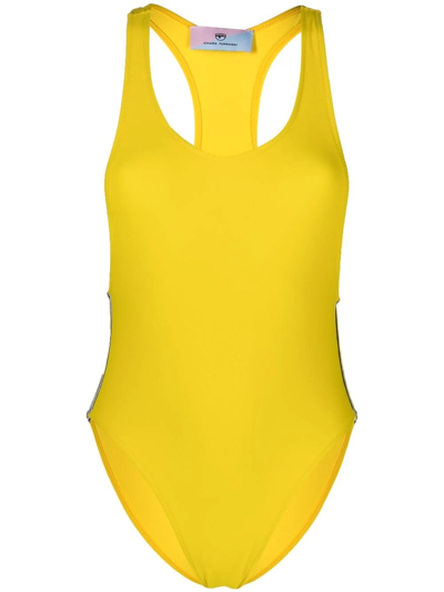 Chiara Ferragni Racer-back Swimsuit In Gelb