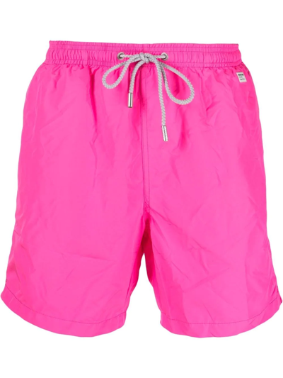 Mc2 Saint Barth Pantone™ Special Edition Logo-patch Swim Shorts In Pink