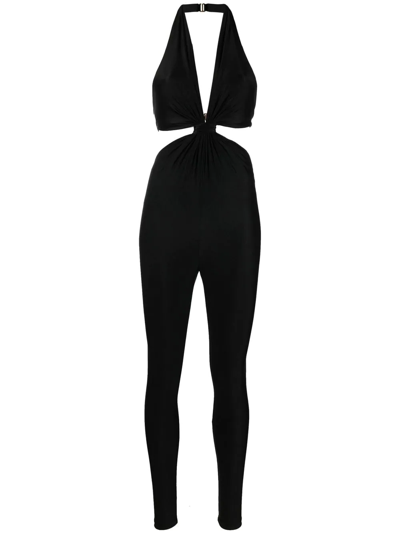 Saint Laurent Neckholder-jumpsuit In Black