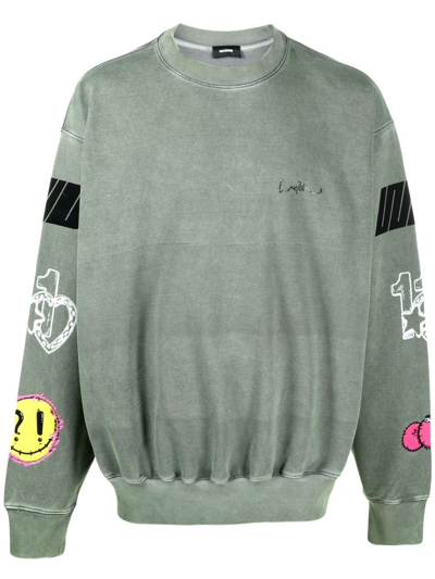 We11 Done Chest Logo-print Detail Sweatshirt In Green