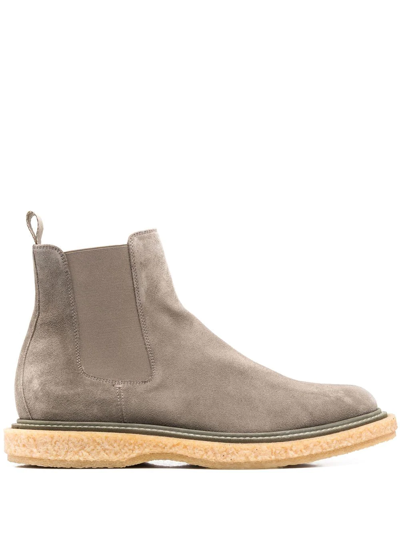 Officine Creative Elasticated-panel Suede Boots In Grey