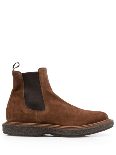 Officine Creative Suede Chelsea Boots In Brown