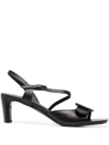 Del Carlo Square-toe Sandals In Black