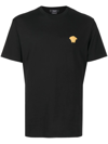 Versace Black Embroidered Medusa T-shirt In Nero