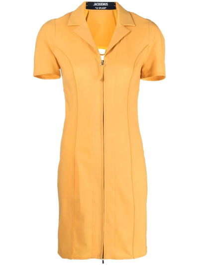 Jacquemus La Robe Tangelo Stretch Wool Mini Dress In Orange