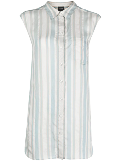 Aspesi Stripe-print Sleeveless Blouse In Nude