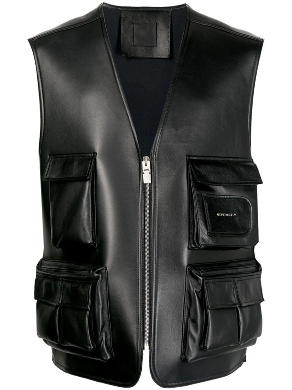 Givenchy Leather Utility Vest In Schwarz | ModeSens