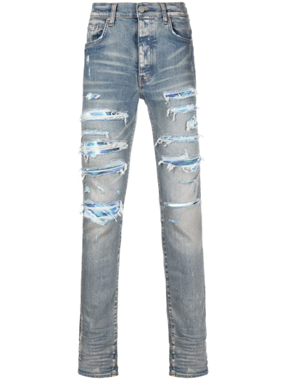 Amiri Distressed Slim-fit Jeans In Blue