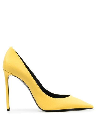 Saint Laurent Zoe Pointed Pumps In Yellow