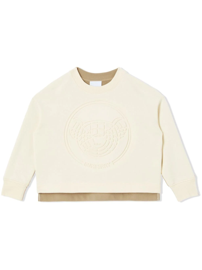 Burberry Kids Thomas Bear Two-tone Sweatshirt (3-14 Years) In White