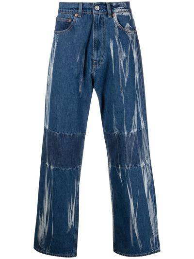 Our Legacy Extended Third Cut Bleached Panelled Jeans In Blue