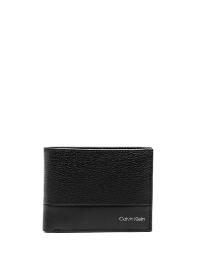 Calvin Klein Logo Bi-fold Wallet In Black