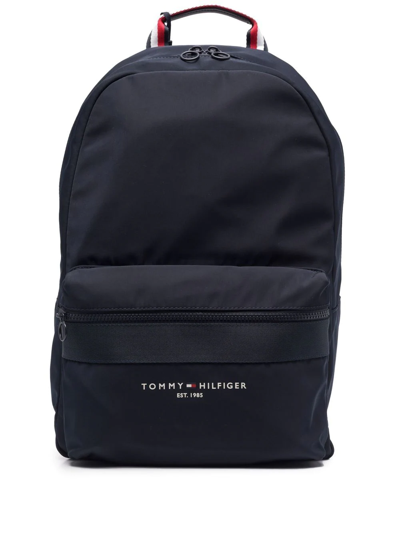 Tommy Hilfiger Logo Zipped Backpack In Blue