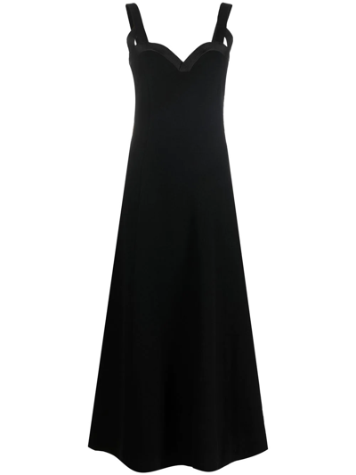 Jil Sander Bouclé-knit Cotton-blend Maxi Dress In Black