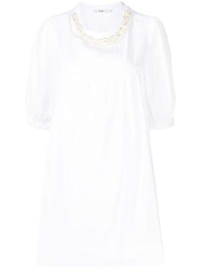 B+ab Pearl Embellished Empire Dress In Weiss
