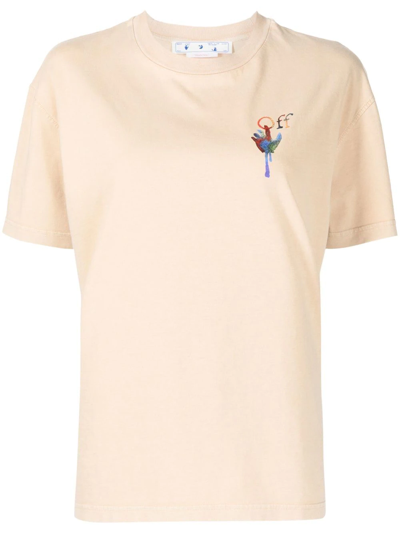 Off-white Logo-print Cotton T-shirt In Gelb