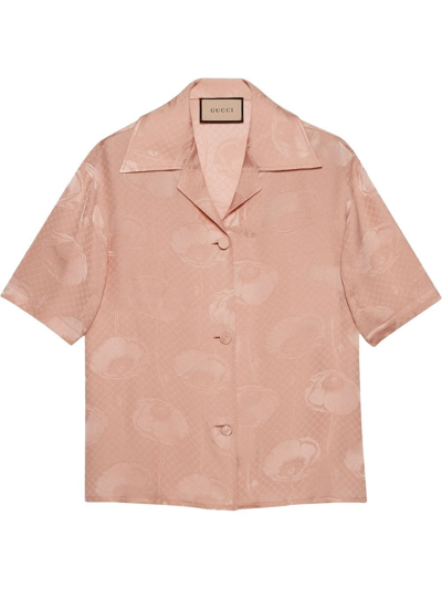 Gucci Silk-jacquard Shirt In Neutrals