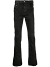 Purple Brand Coated-finish Bootcut Jeans In Schwarz