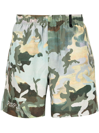 Purple Brand Camouflage-print Swim Shorts In Impression