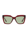 Versace Oversized Greca Sunglasses In Burgundy