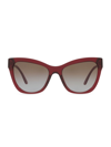Versace 56mm Cat-eye Sunglasses In Transparent Brown