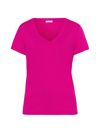 Hanro Short Sleeve V-neck In Very Berry